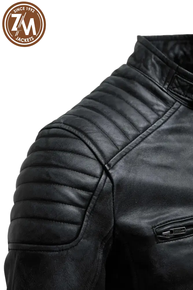 Archer Men’s Real Leather Jacket Black Distressed Men Jacket shoulder style