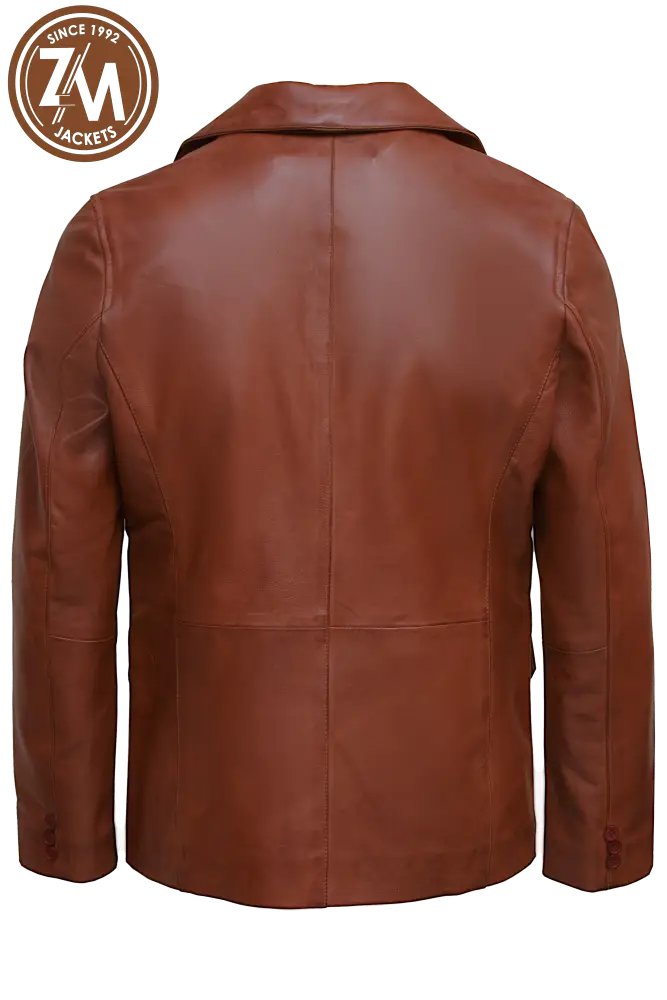 Felix Men’s Blazer Real Sheep Leather Conic Men Blazer back