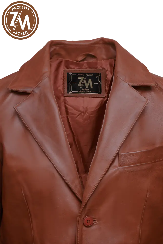 Felix Men’s Blazer Real Sheep Leather Conic Men Blazer collar
