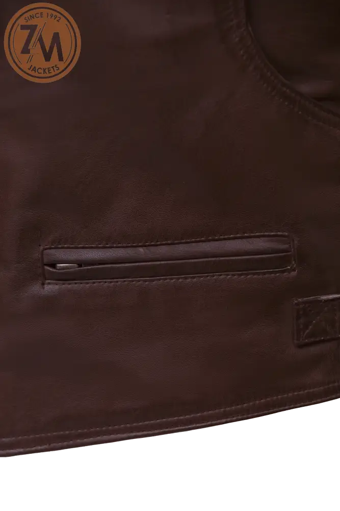 Holland Real Sheep Leather vest Coat Men’s Men Waist Coat hand pocket