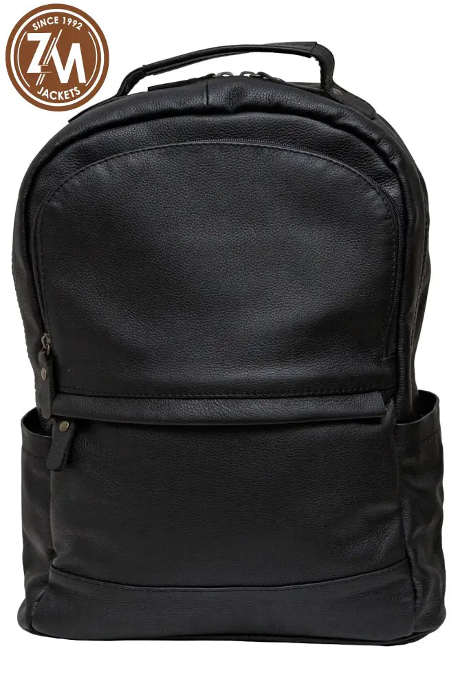 Ryder Black Real Leather Backpack Sleek Utility Everyday Carry