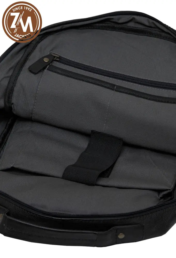 Ryder Black Real Leather Backpack Sleek Utility Everyday Carry