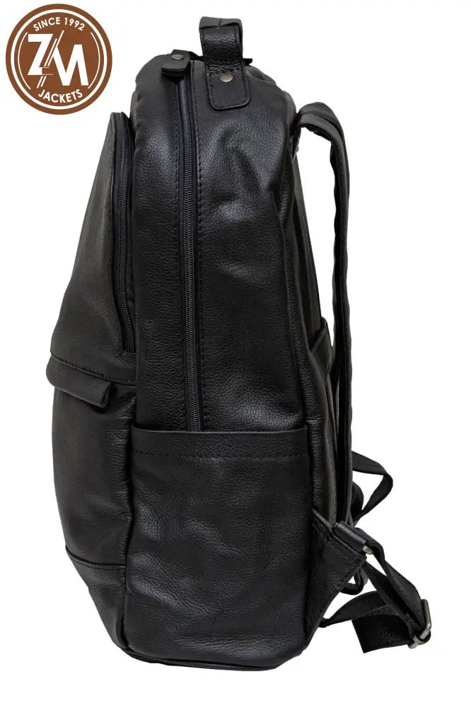 Ryder Black Real Leather Backpack Sleek Utility Everyday Carry