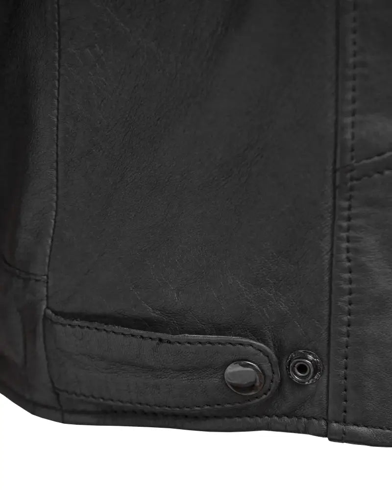 Titan Men's Real sheep Leather Jacket Dark Gray bottom snap