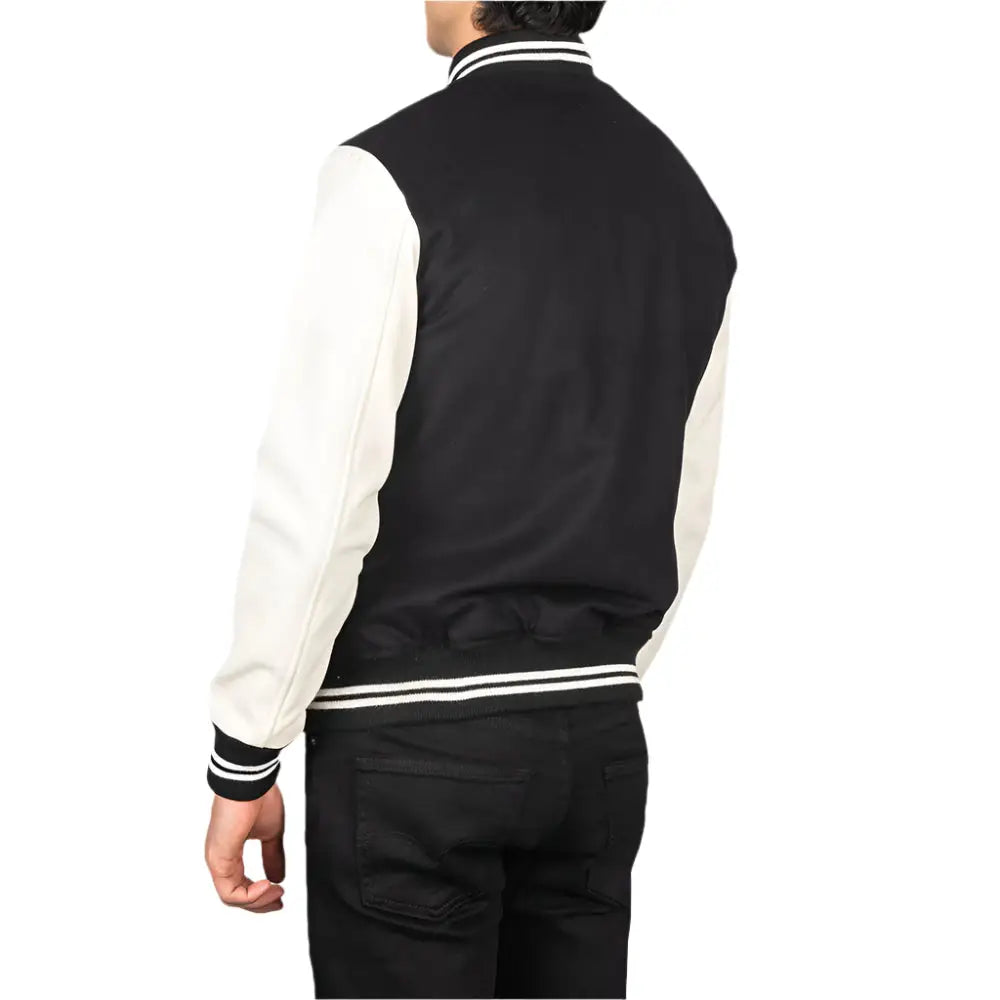 Men_Vaxton_Black_White_Hybrid_Varsity_Jacket_Tilted_Back