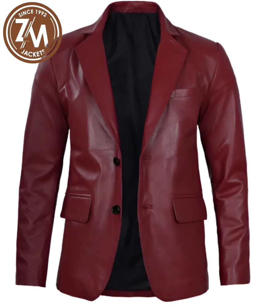 blazer_Maroon_Real_sheep_Leather