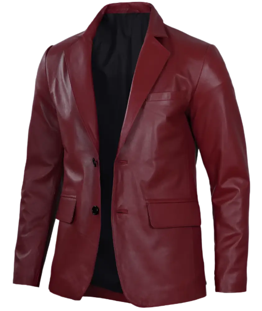 blazer_Maroon_Real_sheep_Leather_open_front