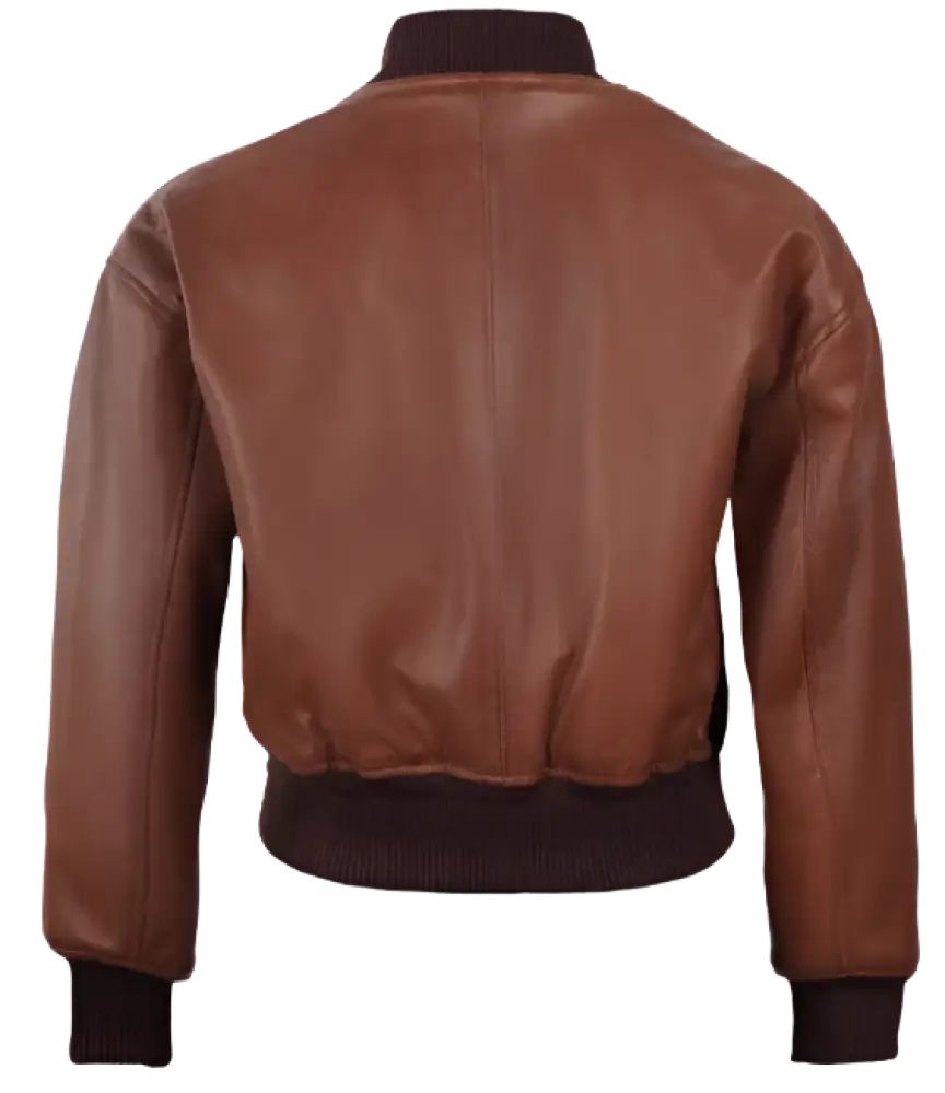 Havana_Crop_Brown_Sheep_Leather_Bomber_Jacket_Back_view