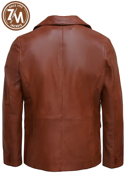 Felix Men’s Blazer Real Sheep Leather Conic Men Blazer back