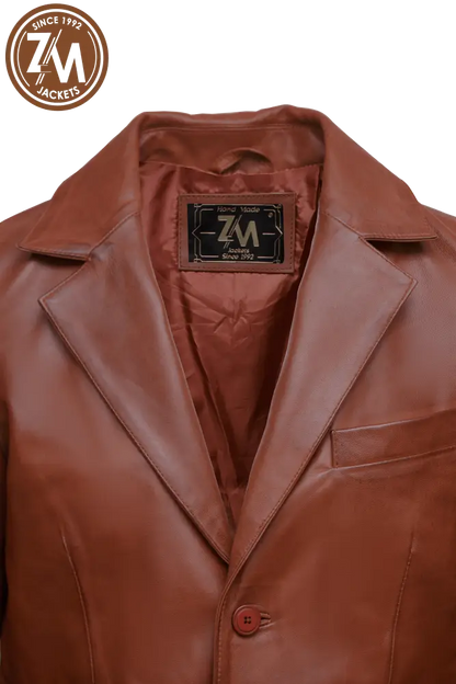 Felix Men’s Blazer Real Sheep Leather Conic Men Blazer collar