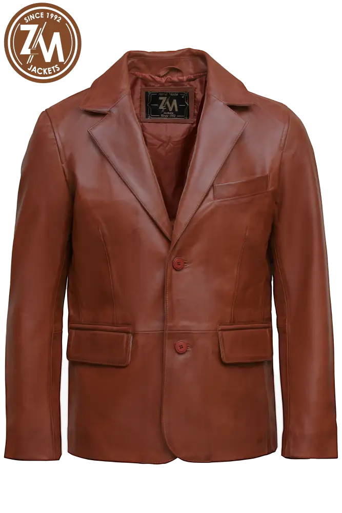 Felix Men’s Blazer Real Sheep Leather Conic Men Blazer front 