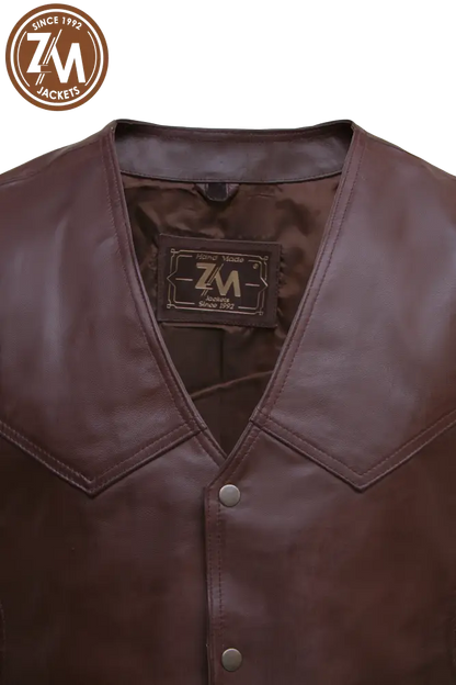 Holland Real Sheep Leather vest Coat Men’s Men Waist Coat collar style