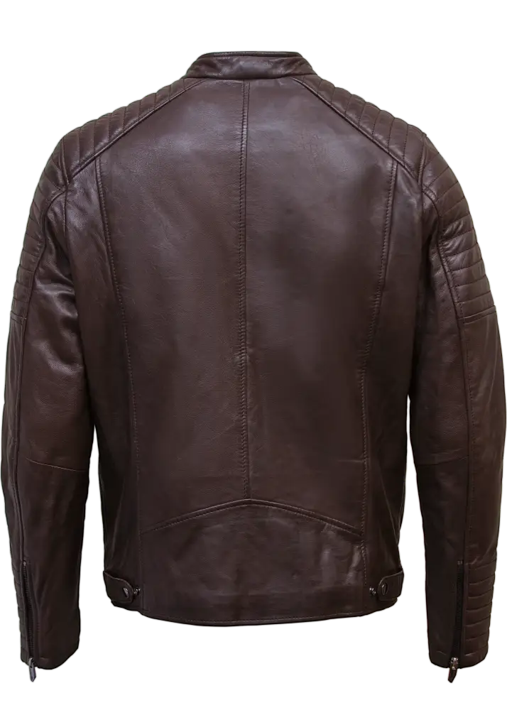 titan men's brown sheep leather jacket Back jpg