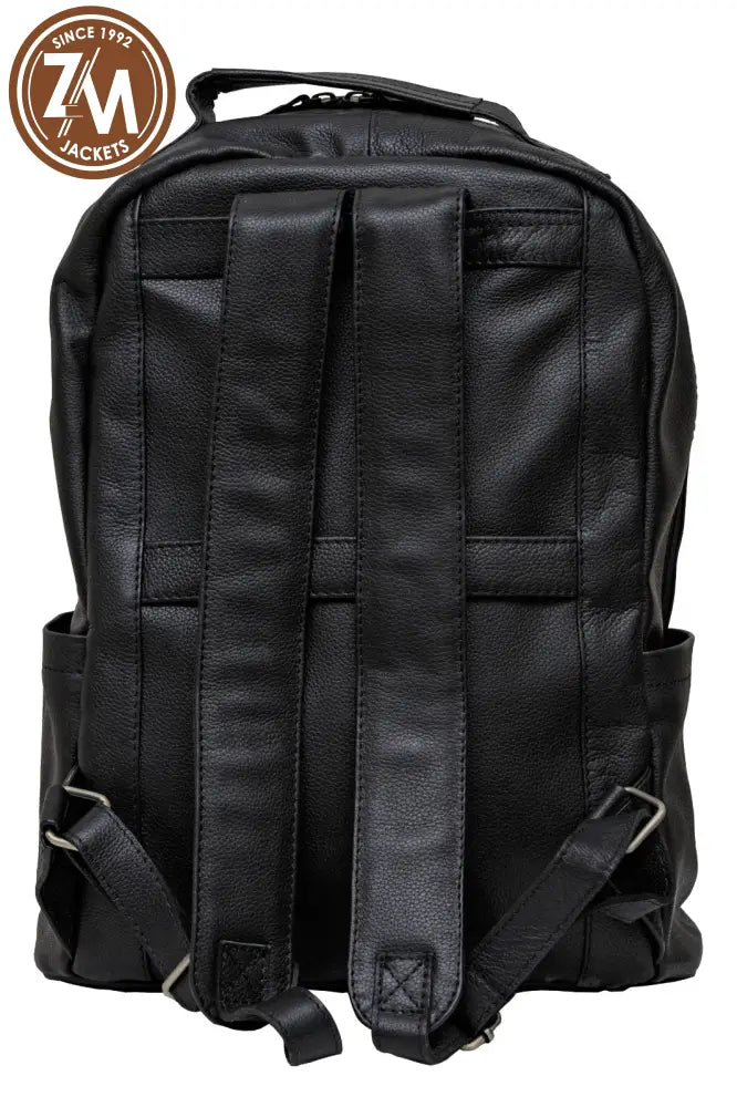 Ryder Black Real Leather Backpack Sleek Utility Everyday Carry