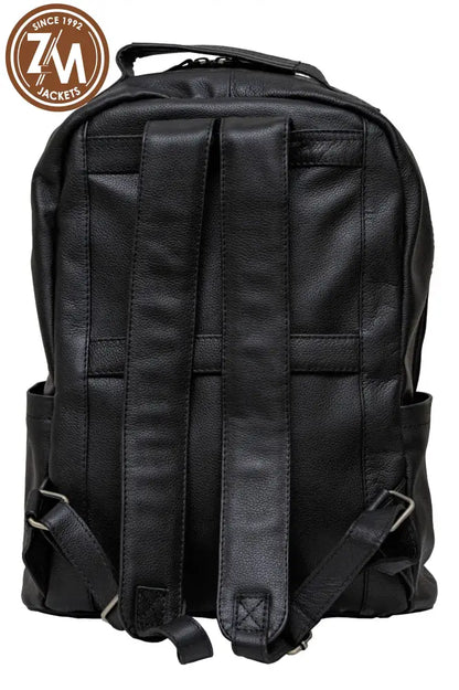 Ryder Black Real Leather Backpack Sleek Utility Everyday Carry