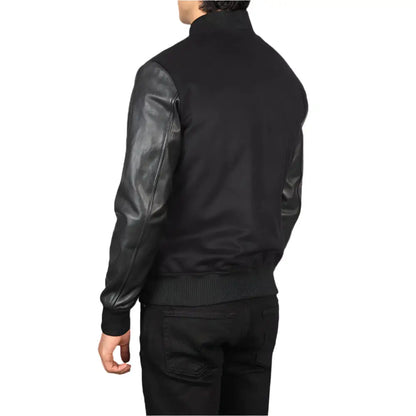 Men_Vaxton_Black_Hybrid_Varsity_Jacket_Tilted_Back