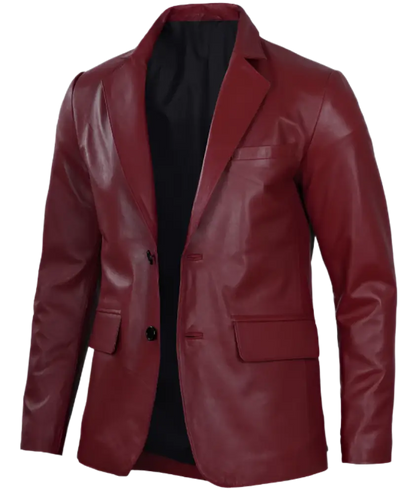 blazer_Maroon_Real_sheep_Leather_open_front